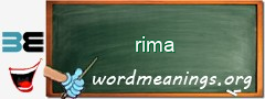 WordMeaning blackboard for rima